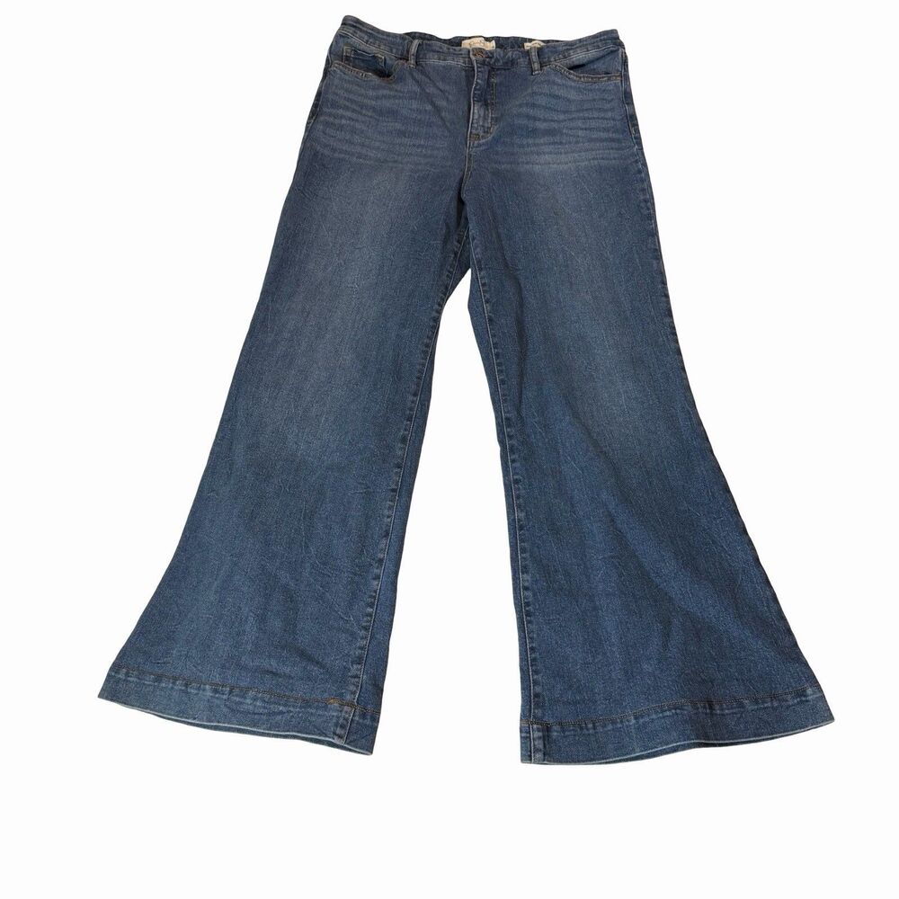 Jessica Simpson Jeans Women's 31 True Love Trouser Wide Leg High Rise Med Wash